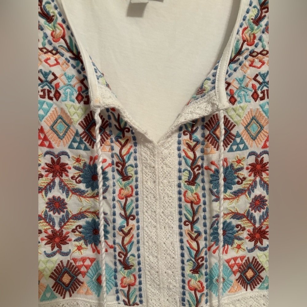 J.Jill embroidered sleeveless top XS - Picture 3 of 9